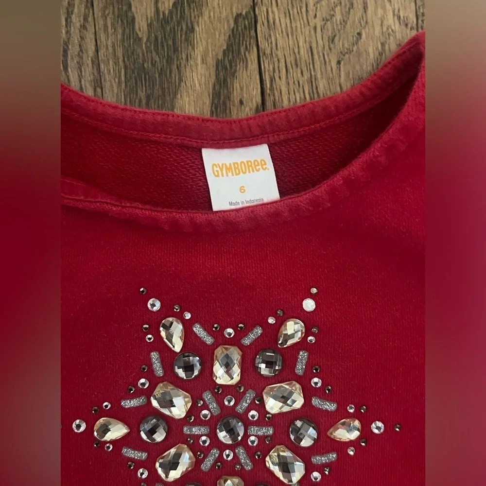 Gymboree Red Long-Sleeve Dress with Star Embellishment